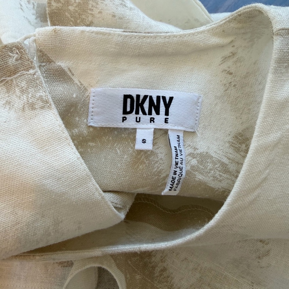 DKNY Top Taupe/Cream Cropped Boxy Top Size S - Picture 7 of 7